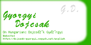 gyorgyi dojcsak business card